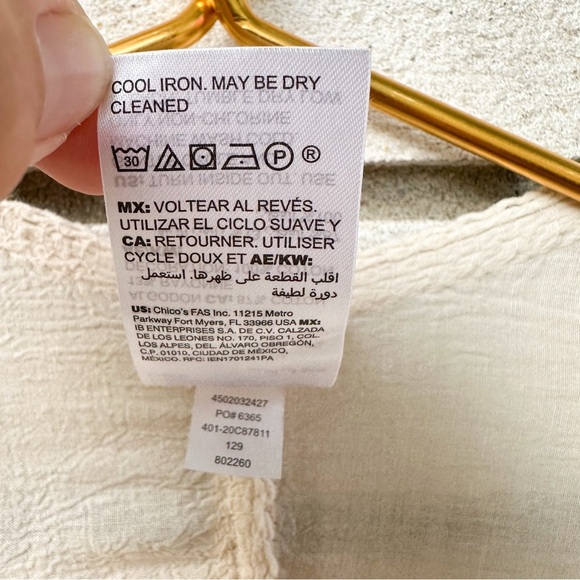 Chico’s Cream Embroidered Ruana Wrap Kimono Cardigan One Size Cotton Blend - Picture 10 of 15